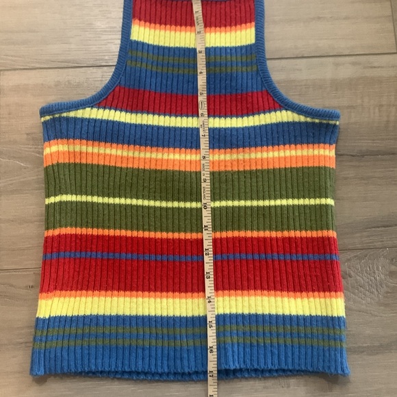 Vintage It’s Our Time Colorful Striped Halter Top Size S - Picture 8 of 8